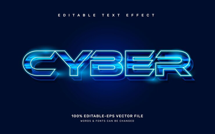 Vector cyber editable text effect template