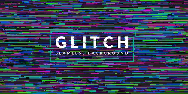 Cyber Glitch Abstract Seamless Pattern Vector Illustration Geometric Background Art