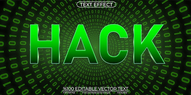 Редактируемый и масштабируемый текстовый эффект Cyber Hack