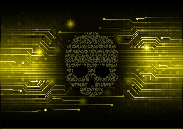 Vector cyber hacker aanval achtergrond schedel vector