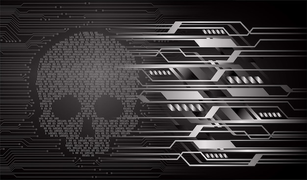 Premium Vector | Cyber hacker attack background skull vector