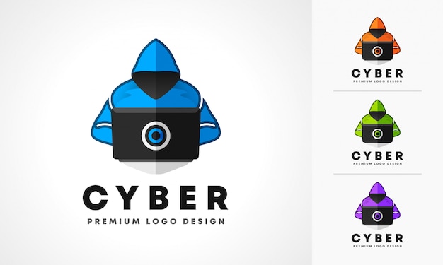 Cyber hacker logo-ontwerp