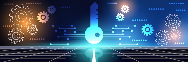 Vector cyber key vector concept illustration