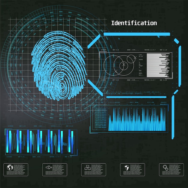 Vector cyber lock beveiliging illustratie. zakelijke illustratie. futuristische infographic. netwerkbeveiliging, veiligheid, privacy. scherm met futuristische technologie.