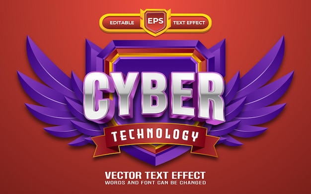 Cyber logo games editable text effect