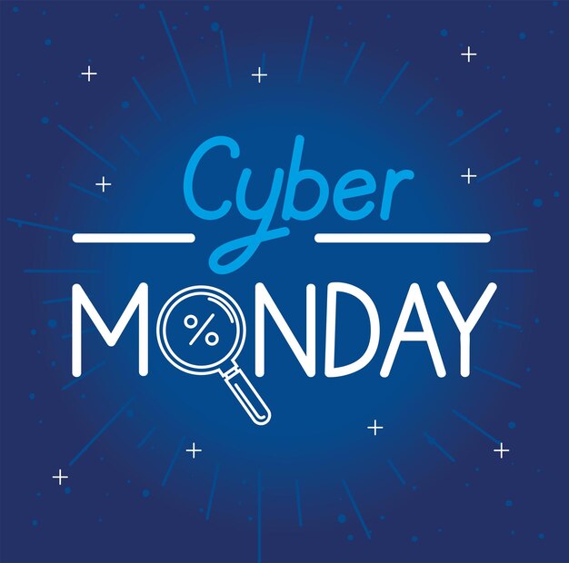 Cyber maandag belettering met vergroting