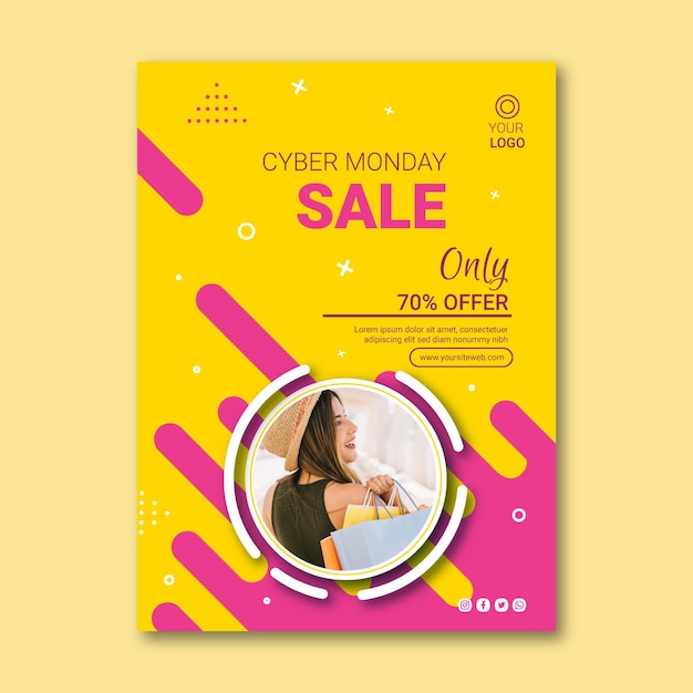 Vector cyber maandag flyer a5 verticaal