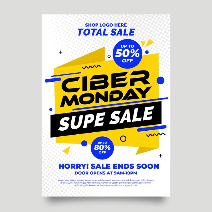 Vector cyber maandag flyer-thema