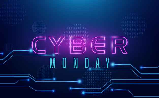 Cyber maandag tekst neon effect