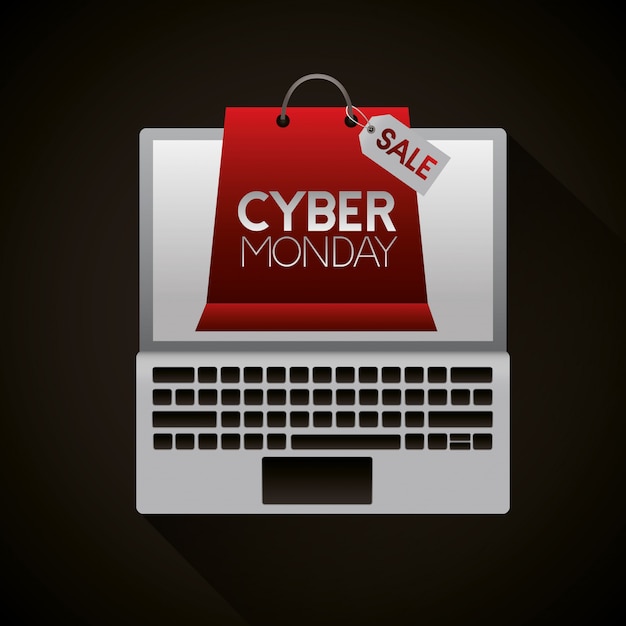 Vector cyber ​​maandag winkel