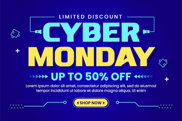 Шаблон дизайна фона Cyber Monday легко настроить