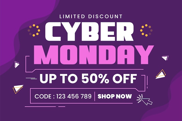 Vector cyber monday background design template is easy to customize