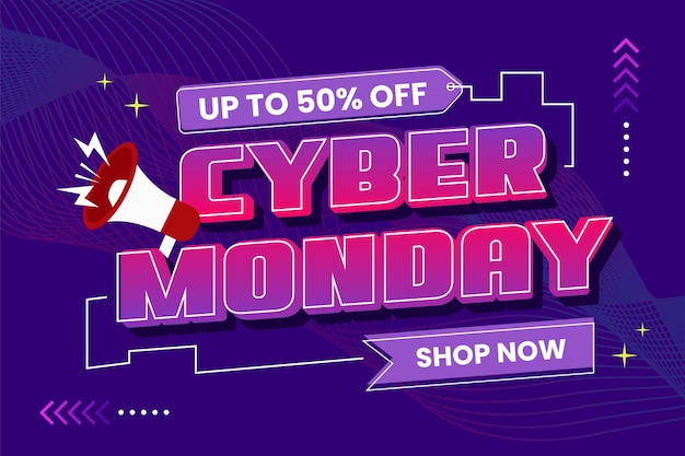 Il modello di progettazione dello sfondo del cyber monday è facile da personalizzare