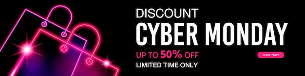 Vector cyber monday banner discount sale background