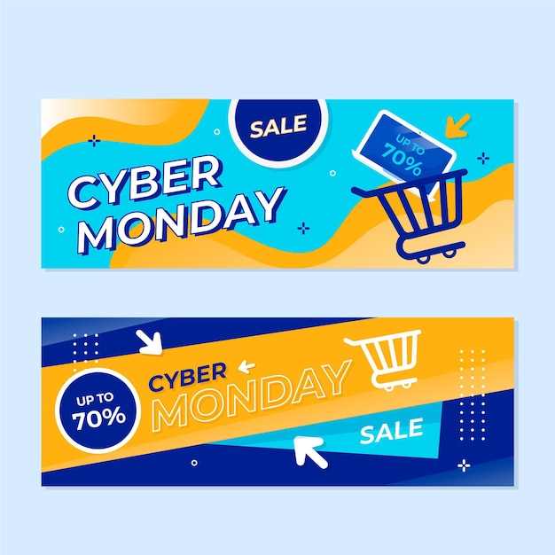 Cyber monday banners set