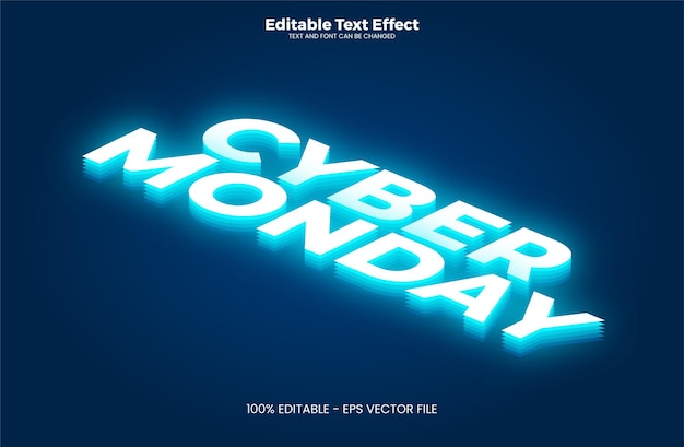 Cyber Monday bewerkbaar teksteffect in moderne trendstijl