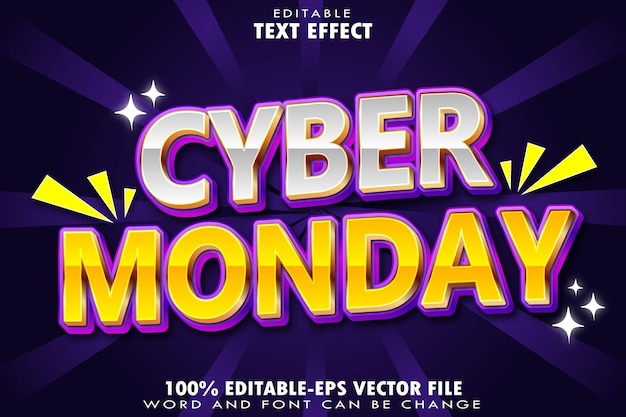 Cyber Monday Bewerkbaar Teksteffect Transform Emboss Gradient Style