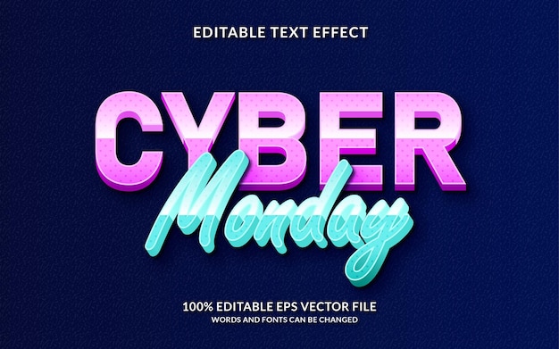 Cyber monday bewerkbaar teksteffect