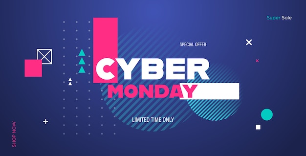 Cyber monday big sale banner advertisement special offer