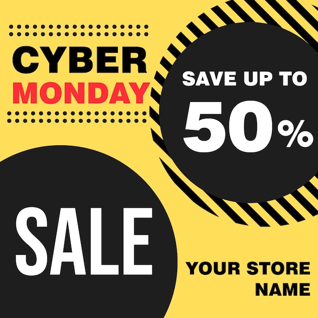 Vector cyber monday big sale flyer poster social media post design