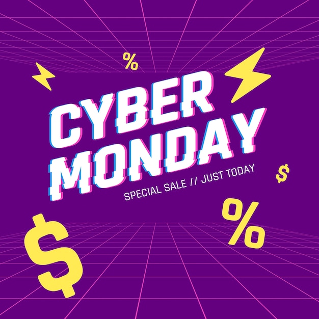 Vector cyber monday composition