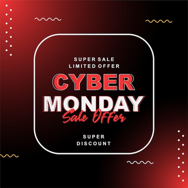 Cyber monday concept in flat design a