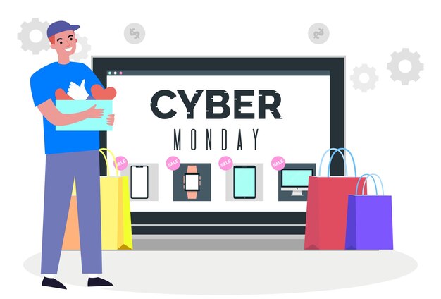 Cyber Monday Concept Illustratie Stijlvol en Prachtig
