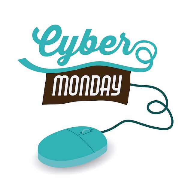 Cyber monday concept with e-commerce icons design