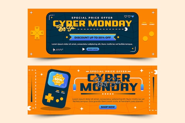 Cyber Monday cover banner design template