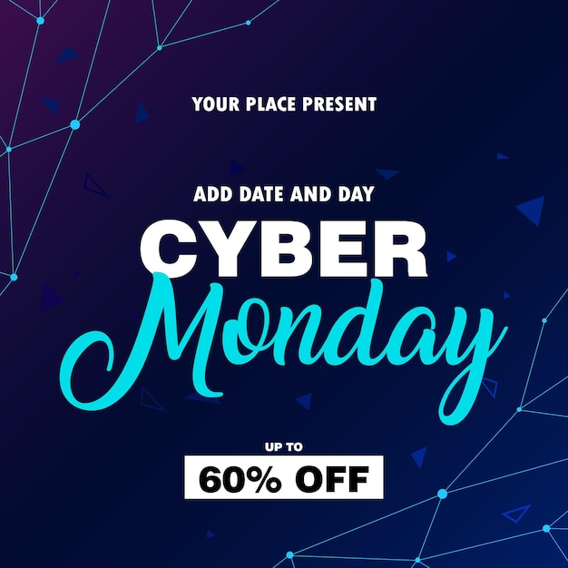 Premium Vector Cyber monday day sale flyer poster social media post