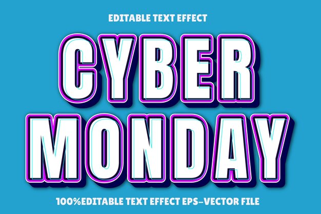 Cyber Monday Editable Text Effect 3D Emboss Gradient Style