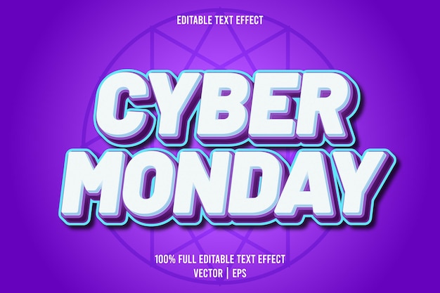 Cyber monday editable text effect comic style