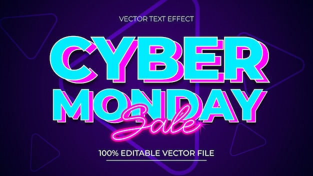 Cyber Monday editable text effect template in futuristic style