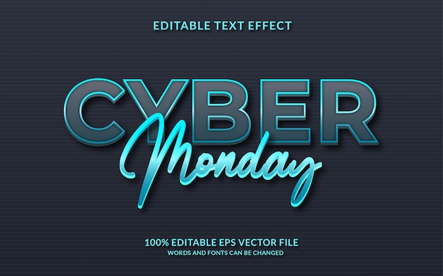 Cyber monday editable text effect