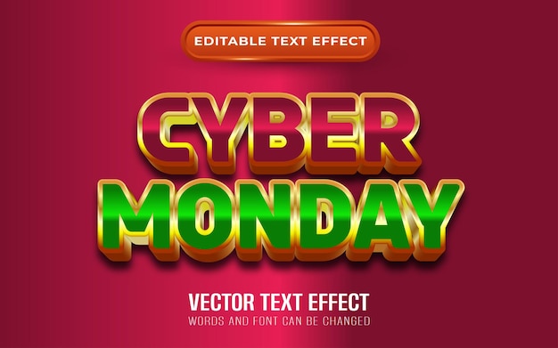 Cyber monday editable text effect