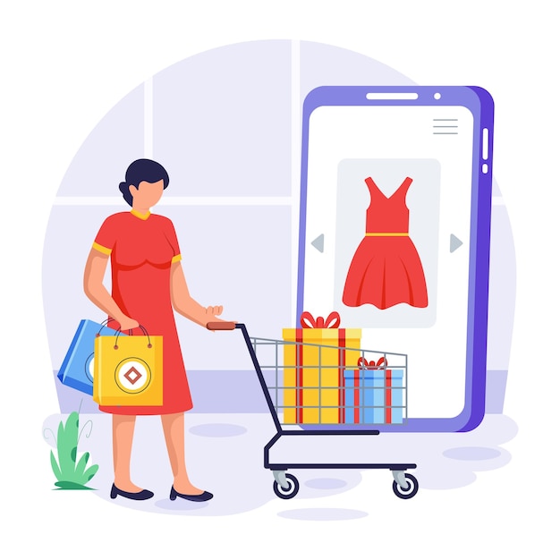 cyber monday flat illustrations
