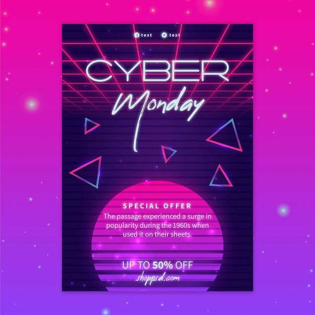 Вектор cyber monday flyer a5 вертикальный