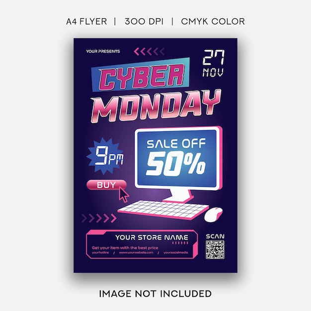 Vector cyber monday flyer template
