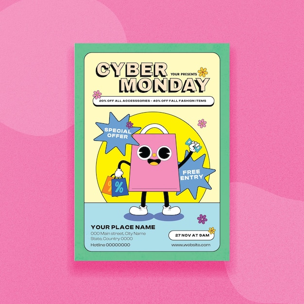 Vector cyber monday flyer