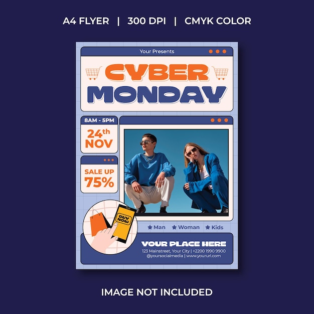 Vector cyber monday flyer