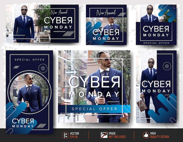 Cyber monday Instagram post  template set