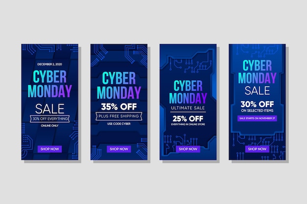 Cyber monday instagram stories set