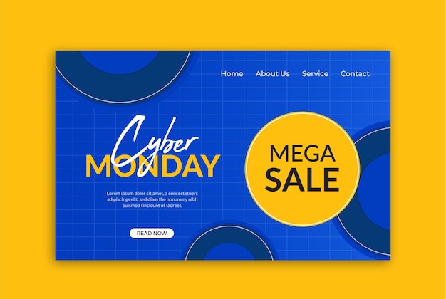 Vector cyber monday landing page template design