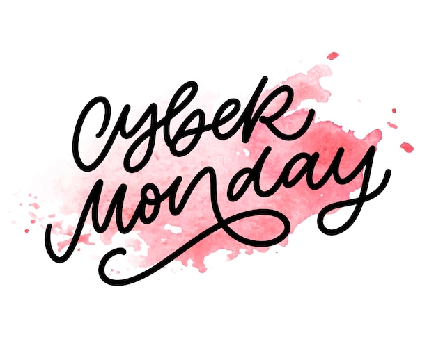 Vector cyber monday lettering calligraphy text brush