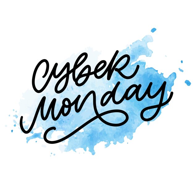 Vector cyber monday lettering calligraphy text brush