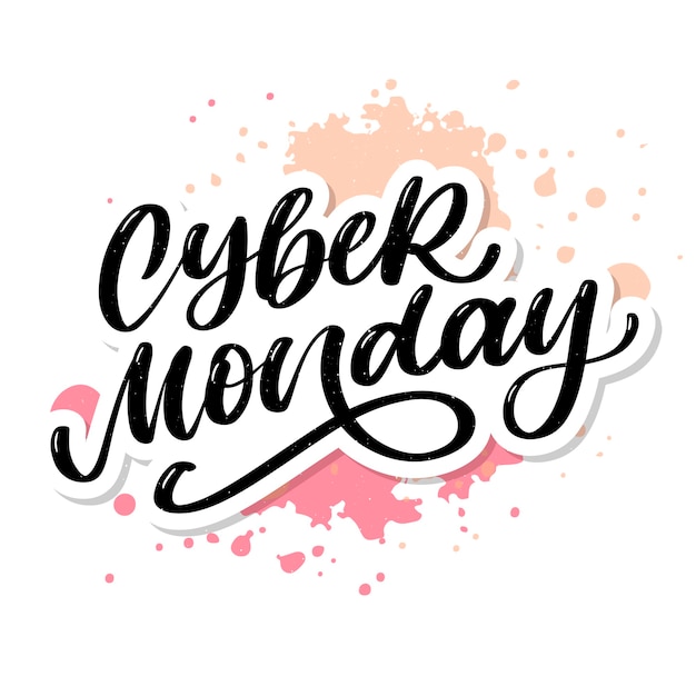 Pennello di testo calligrafia lettering cyber monday