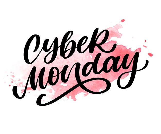 Vector cyber monday  lettering calligraphy text brush