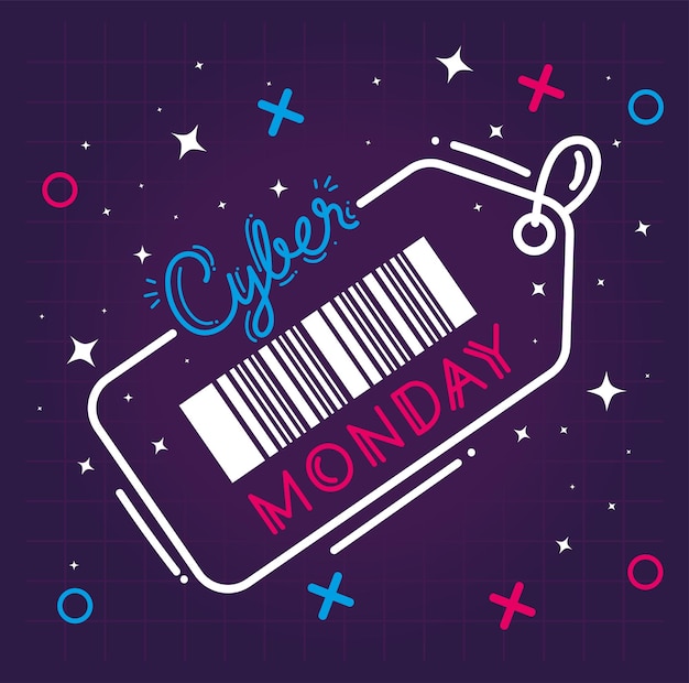 Cyber monday lettering tag