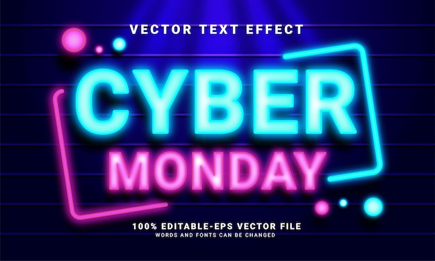 Cyber monday light editable text effect suitable for  cyber monday themed events.