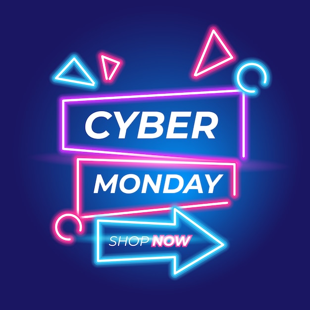 Vector cyber monday neon sign background